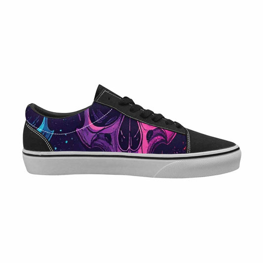 WOMEN'S Skulls Splatter Comic Canvas Lace-Up Wallpaper Art Shoes