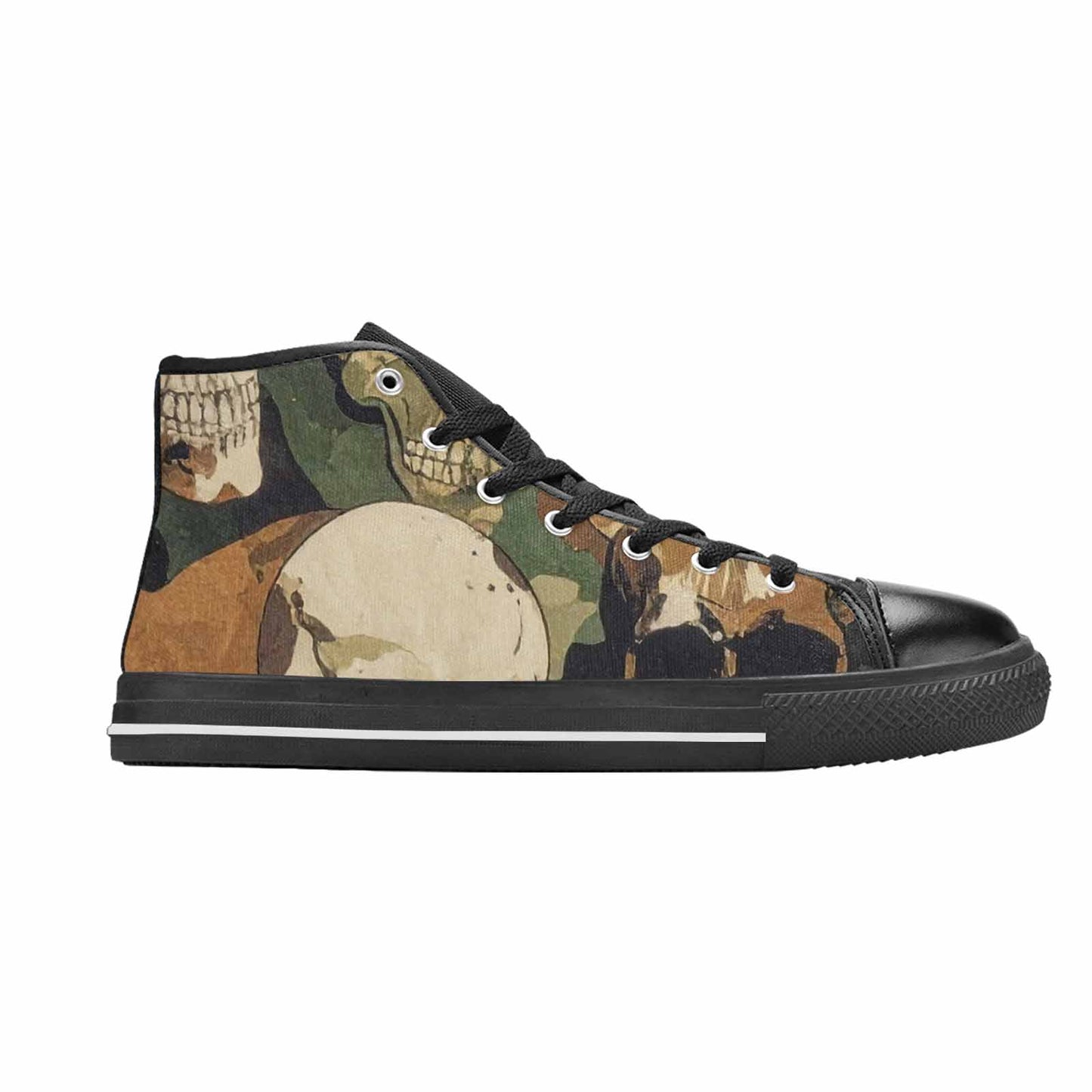 MEN'S Military Camo Skull High Top Canvas Vivid Custom Sneakers