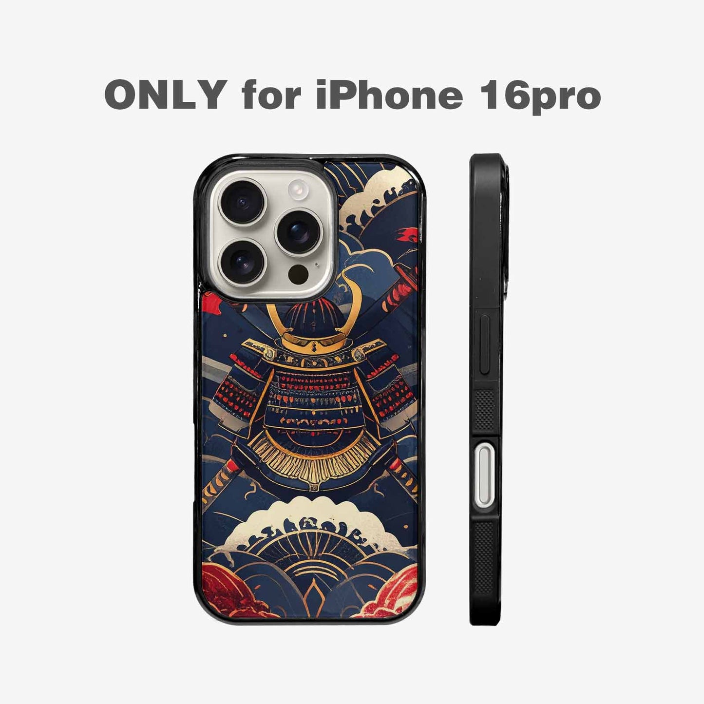 iPhone 16 Pro Case — Samurai Art Repeat Pattern, Personalized Phone Case
