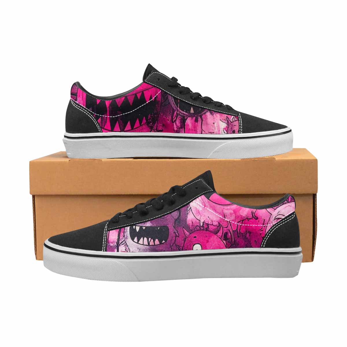 WOMEN'S Monsters (general) Lace-Up Canvas Vivid Custom Sneakers