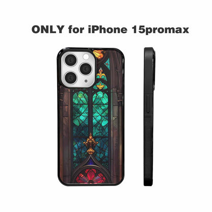 iPhone 15 Pro Max Case — Stained Glass Cathedral Custom, Custom Art Phone Cover