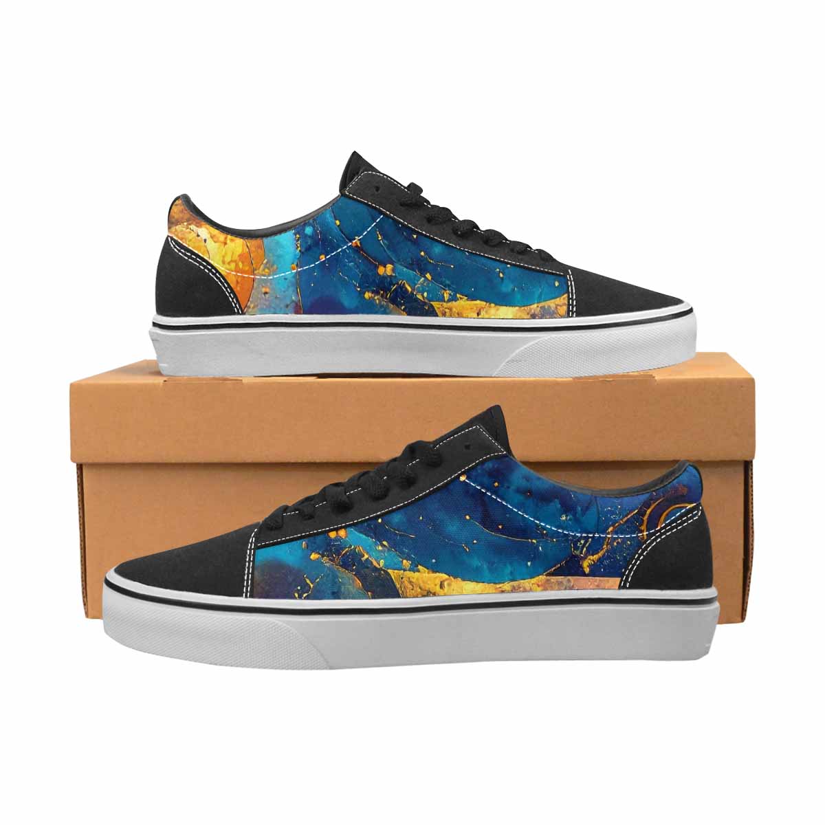 WOMEN'S Steampunk Galaxy Canvas Lace-Up Vibrant Chaos Shoes
