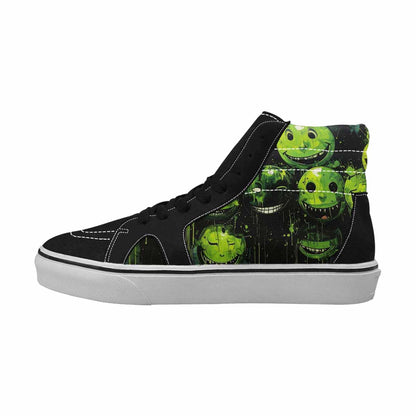 MEN'S Melting Moon Smiley High Top Canvas Grunge Shoes
