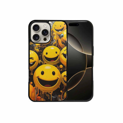 iPhone 16 Pro Max Case — Melting Moon Smiley Red Splatt, Custom Designed Case Cover