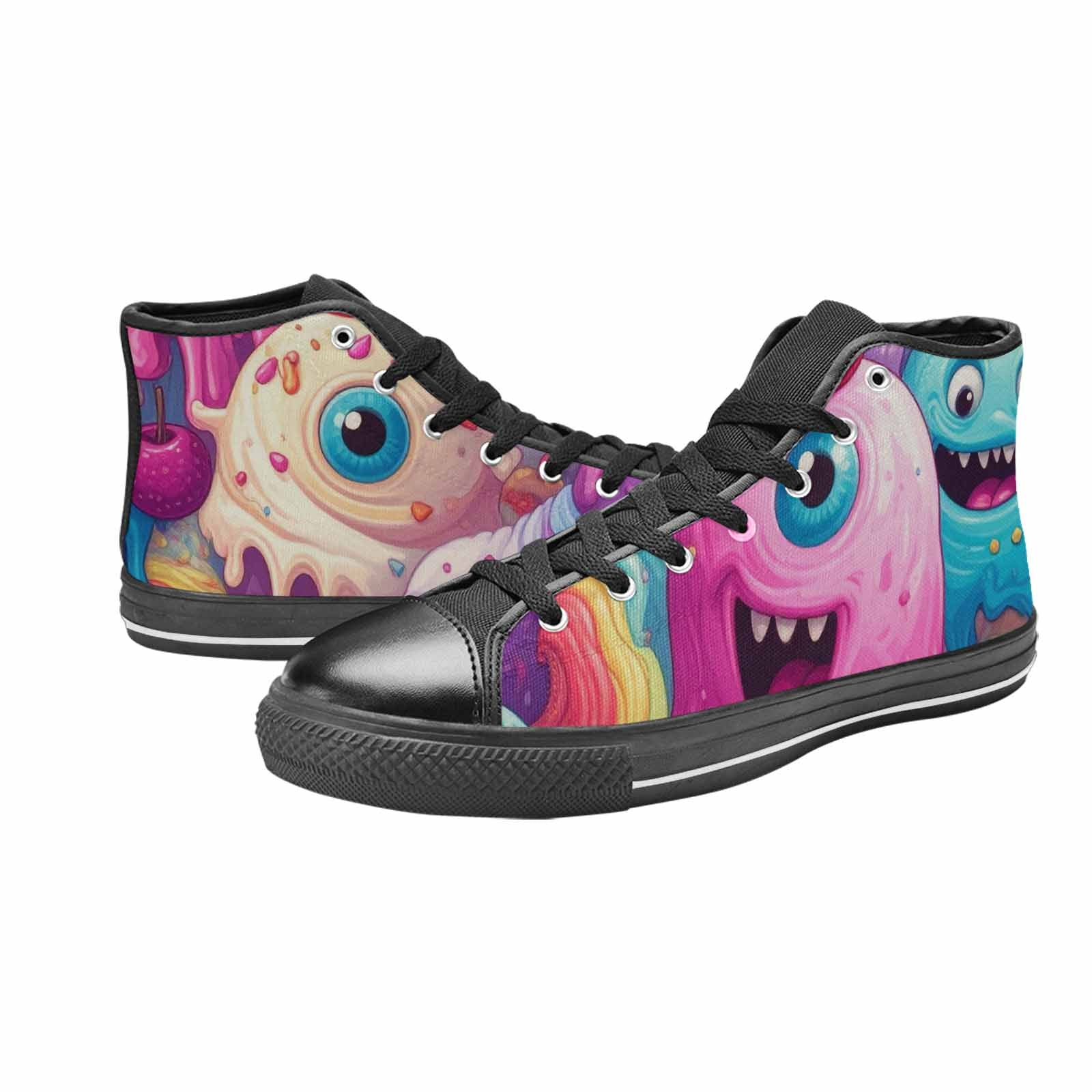 WOMEN'S Melting Icecream Monster Cherry High Top Canvas Aesthetic Custom Shoes