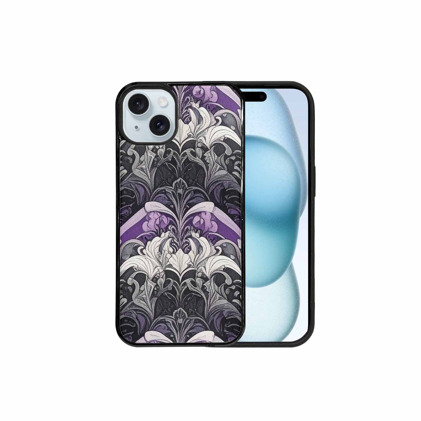 iPhone 15 Plus Case — Asexual Flag Color Theme Small Rainbow, Unique Phone Case Design