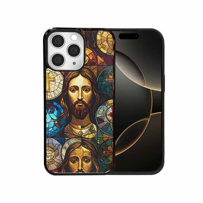 iPhone 15 Pro Max Case — Jesus Face Small Cross And Faith, Customized Protective Case