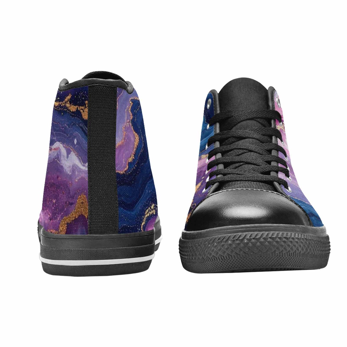 MEN'S Marble Galaxy High Top Canvas Neon Fantasy Custom Sneakers