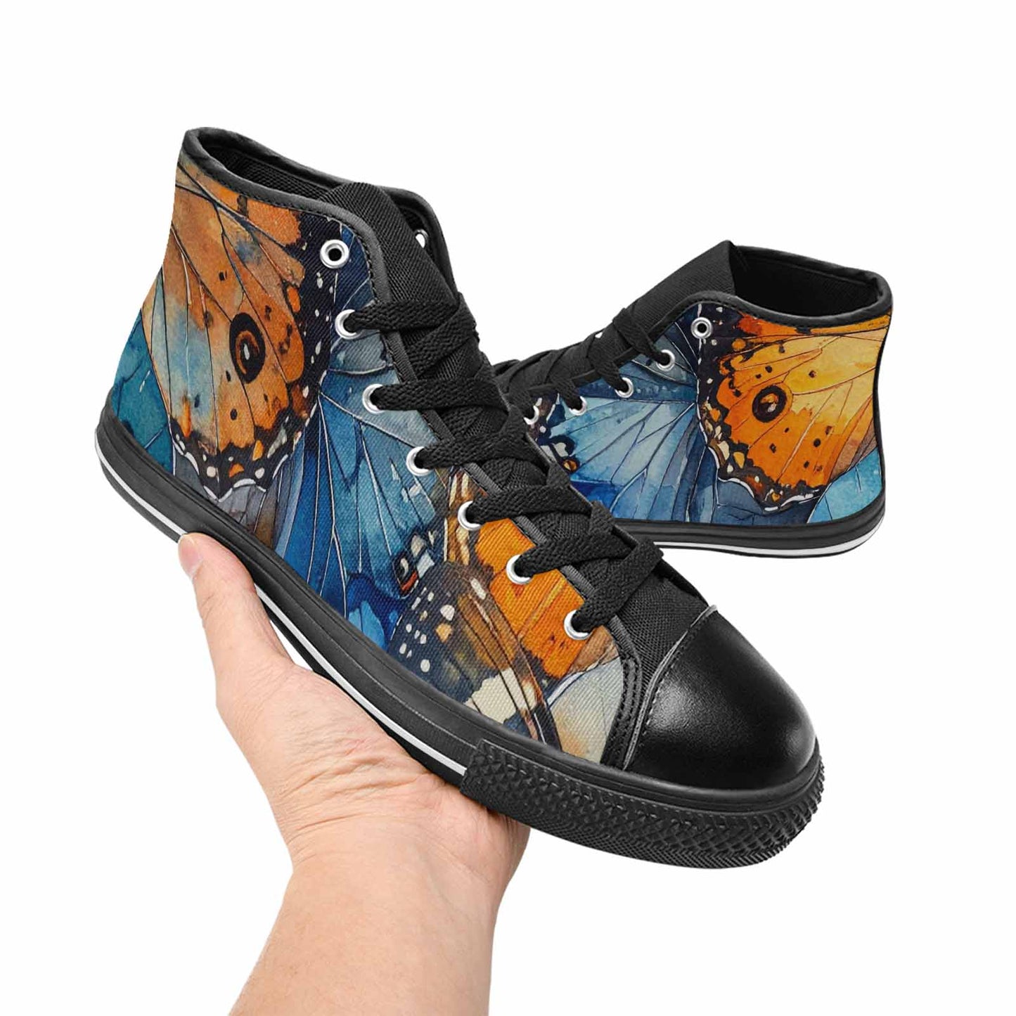 MEN'S Butterfly Wing High Top Canvas Surreal Custom Shoes