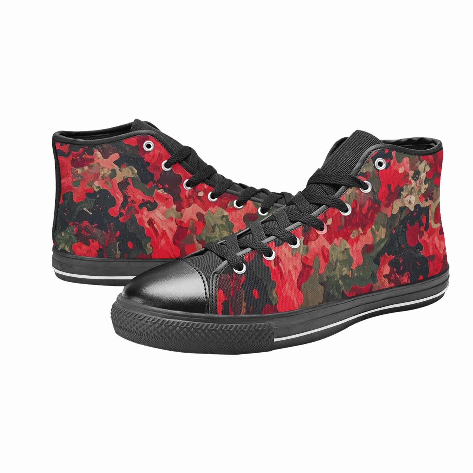 WOMEN'S Military Camouflage Blotch High Top Canvas Neon Fantasy Custom Shoes