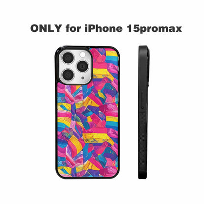 iPhone 15 Pro Max Case — Pansexual Flag Color Theme Small Rainbow, Original Design Phone Case