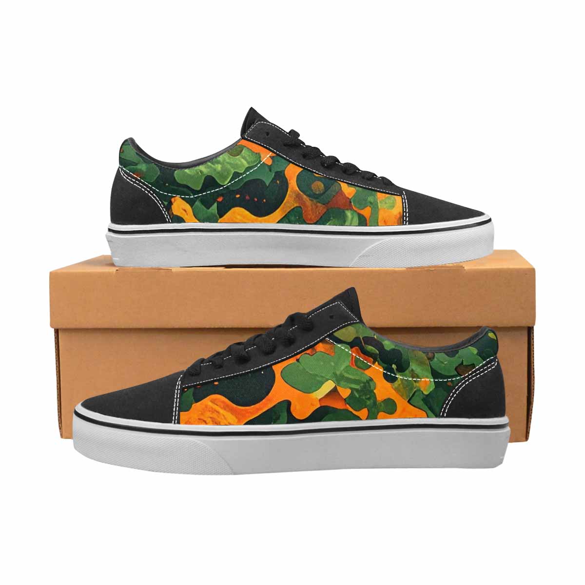 MEN'S Military Camouflage Blotch Canvas Lace-Up Neon Fantasy Sneakers