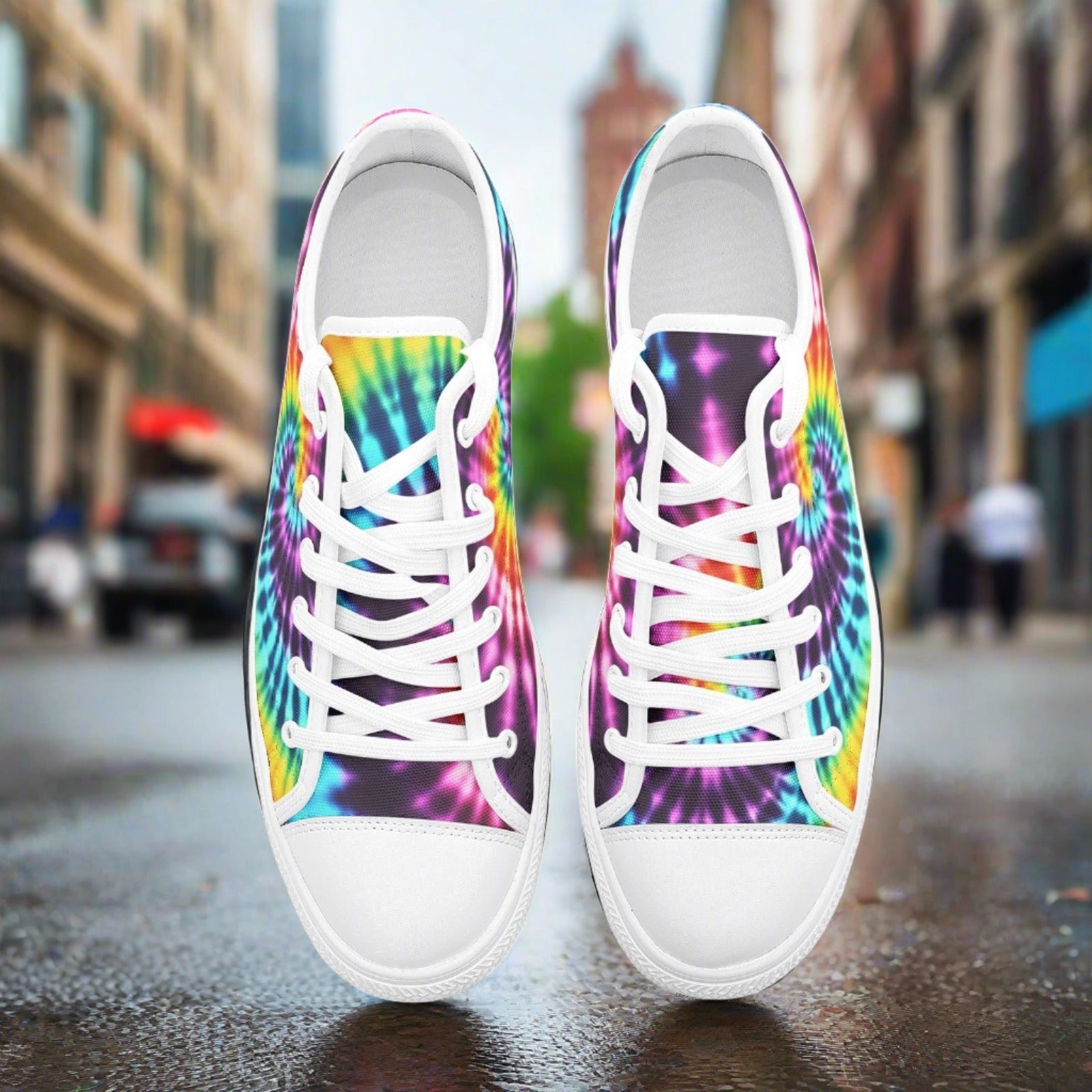 Koi Magenta Gold Wearable Bold Art - Freaky Shoes | Custom Art Sneakers