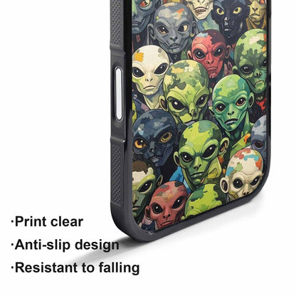 iPhone 17 Pro Case — Aliens Camo Aliens Pattern Hundreds Alien, Custom Art Phone Cover