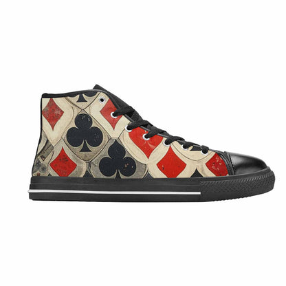 WOMEN'S Playing Card Suit High Top Canvas Aesthetic Sneakers