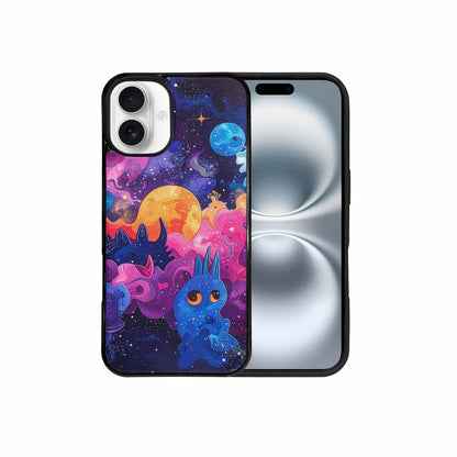 iPhone 16 Plus Case — Cosmic Creature And Object Mashup Pattern, Custom Phone Case