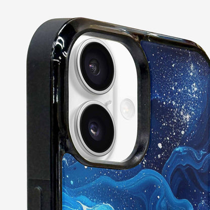 iPhone 16 Case — Galaxy Art Blue Starfield Small Galaxy, Custom Art Phone Cover