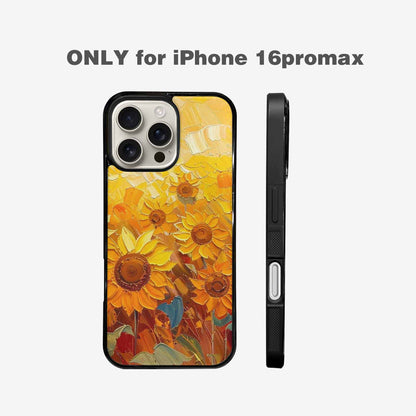 iPhone 16 Pro Max Case — Impressionist Sunflower Brushstroke Pattern Hundreds Of, Customized Protective Case
