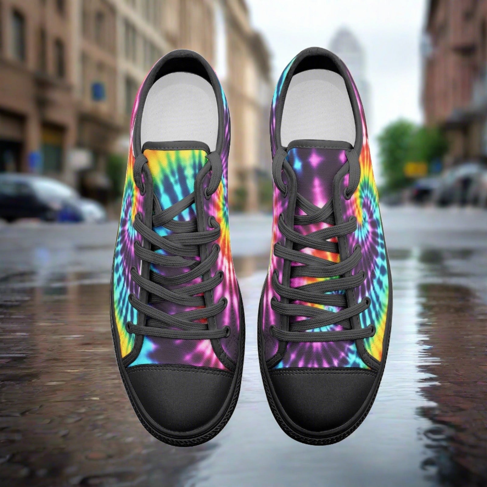 Koi Magenta Gold Wearable Bold Art - Freaky Shoes | Custom Art Sneakers
