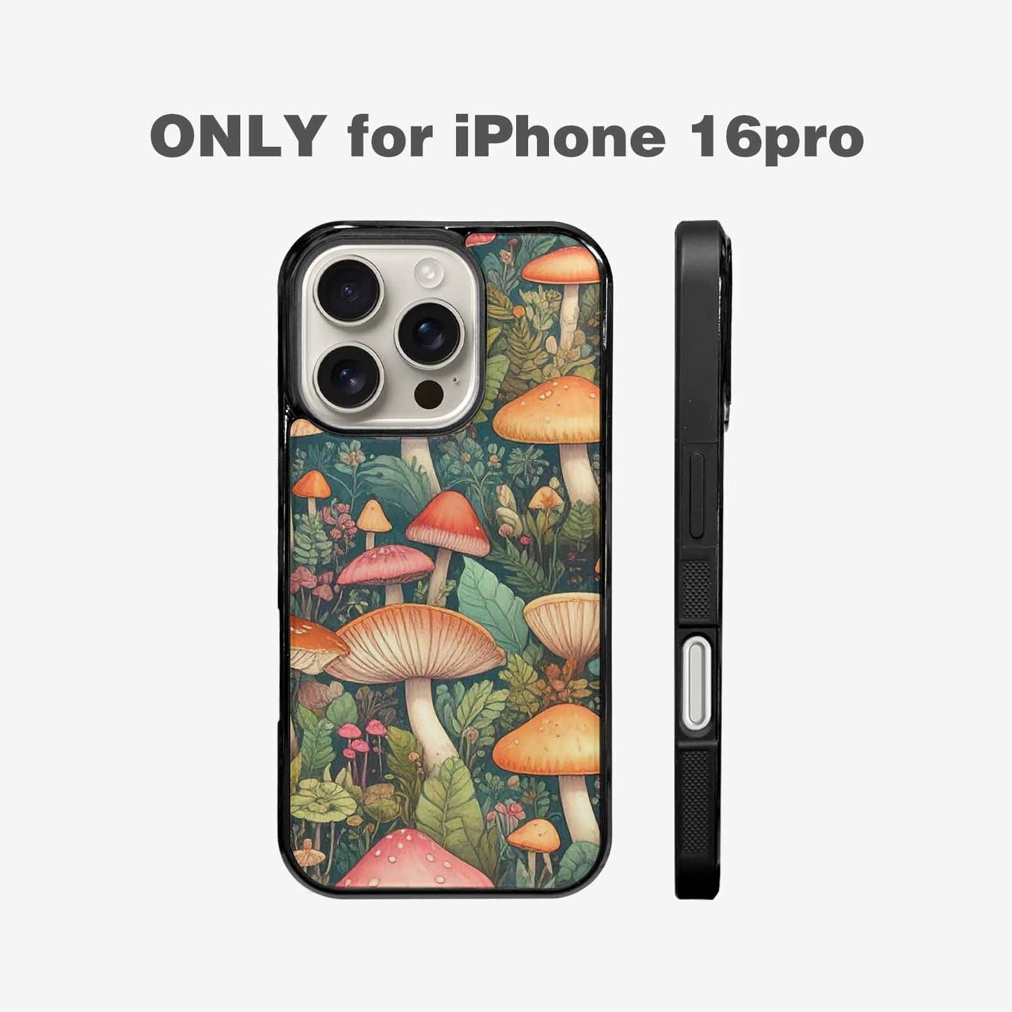 iPhone 16 Pro Case — Mushrooms Botanicalmushrooms P, Custom Designed Case Cover