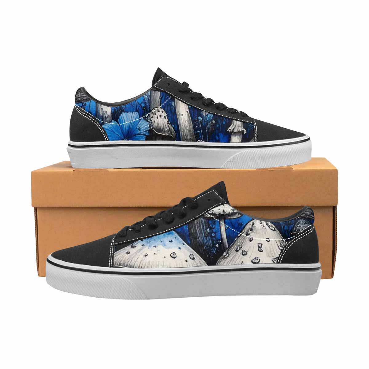 WOMEN'S Mushrooms (general) Lace-Up Canvas Melting Art Custom Sneakers