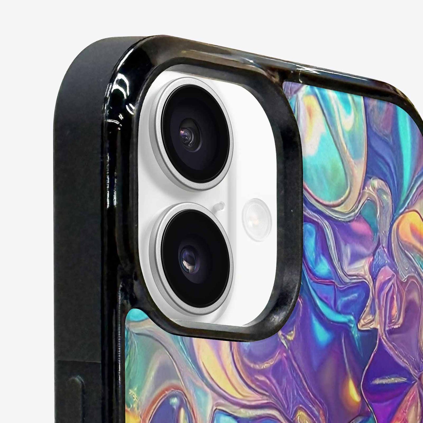 iPhone 16 Plus Case — Holographic Iridescent Shimmer Pattern Hundreds Of, Unique Phone Case Design