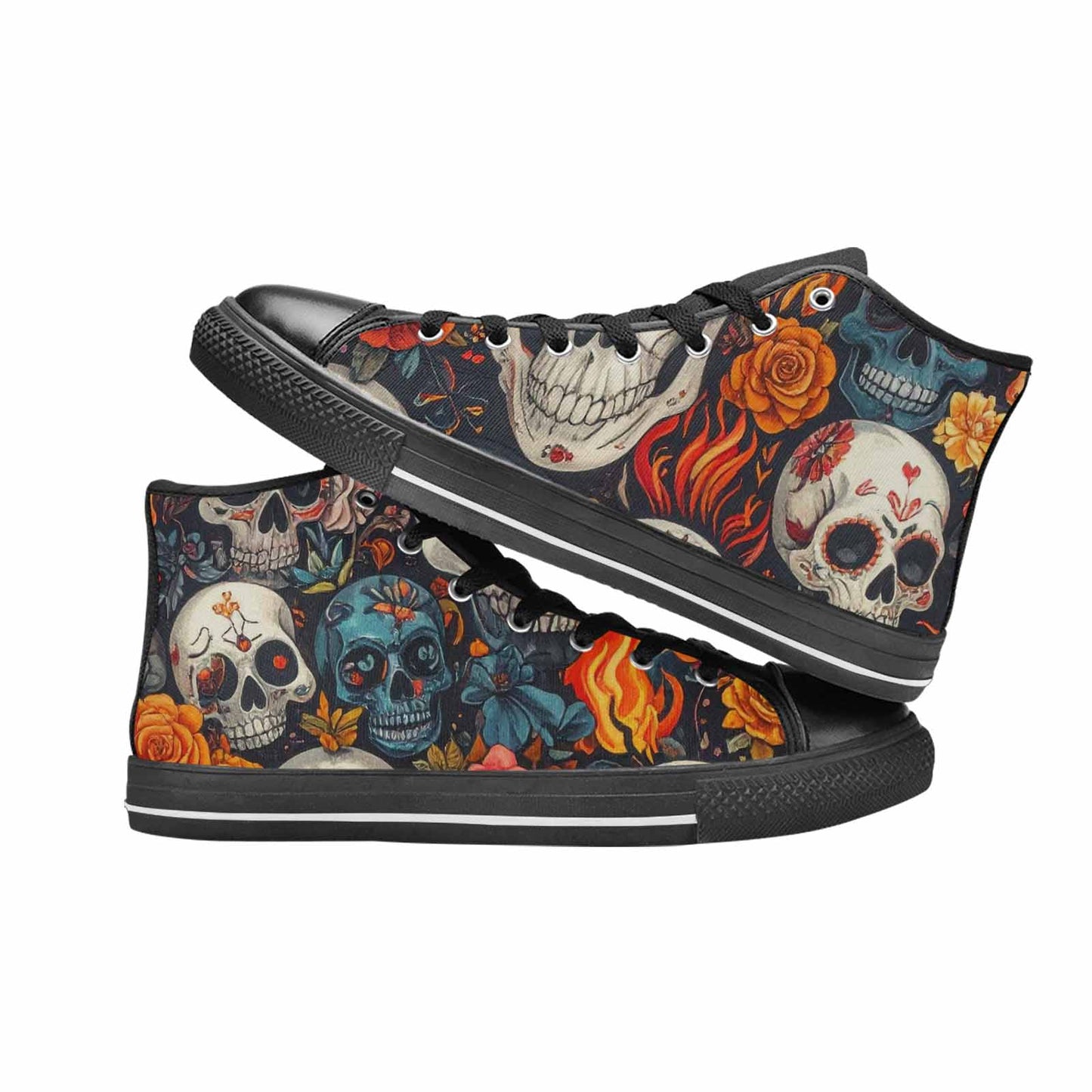 MEN'S Skull High Top Canvas Y2K Custom Shoes
