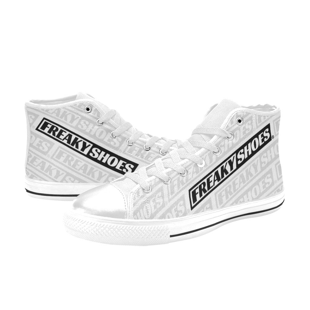 MEN'S Freaky Shoes Logo Print High Top Canvas Vivid Sneakers