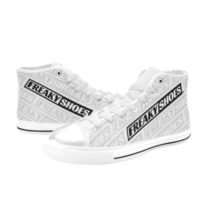 MEN'S Freaky Shoes Logo Print High Top Canvas Vivid Sneakers