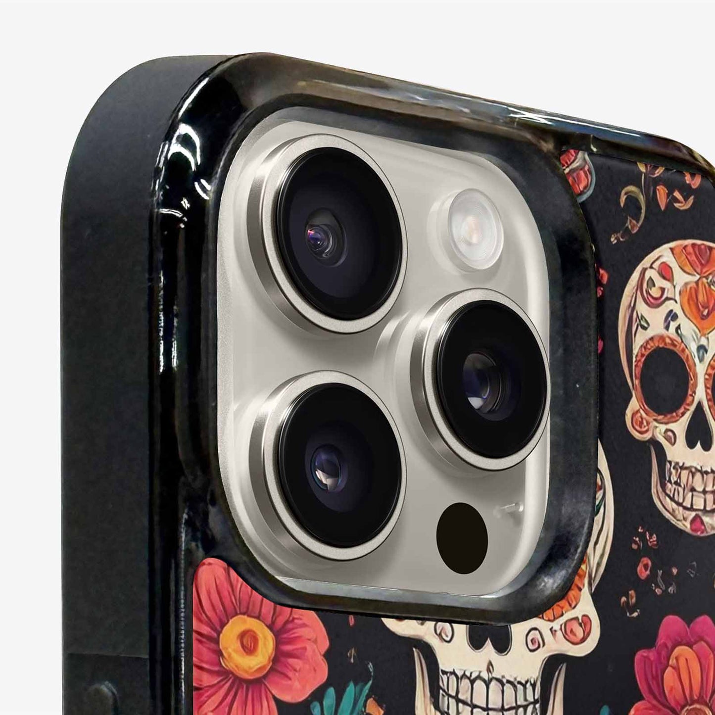 iPhone 15 Pro Max Case — Dia De Los Muertos Sugar Skull, Custom Made Phone Cover