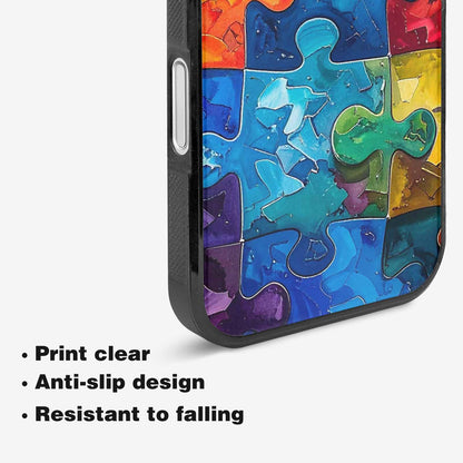 iPhone 16 Case — Autism Puzzle Pieces Puzzle Piece Pattern, Personalized Phone Case