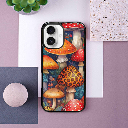 iPhone 16 Case — Mushrooms Pattern Hundreds Of 5r0, Custom Made Phone Cover