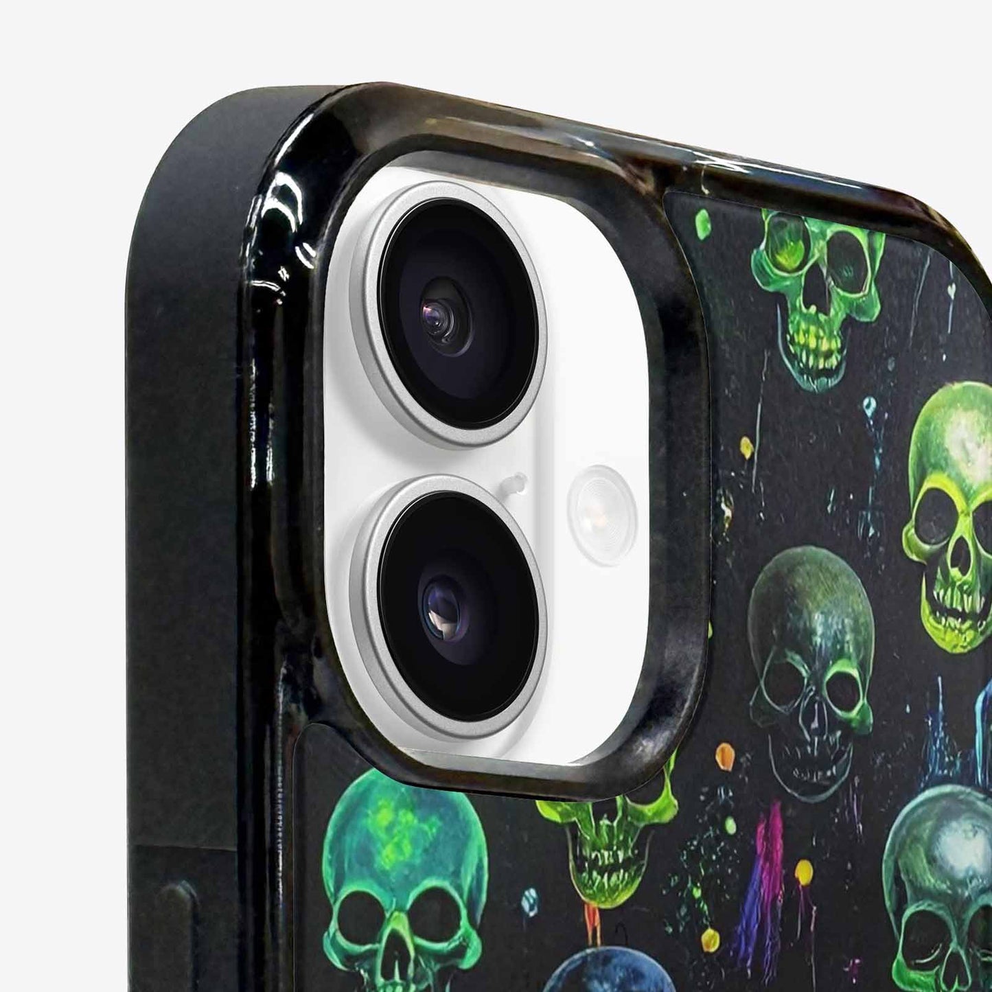 iPhone 16 Plus Case — Skeletons Neon Green Glowskele Egb, Unique Phone Case Design