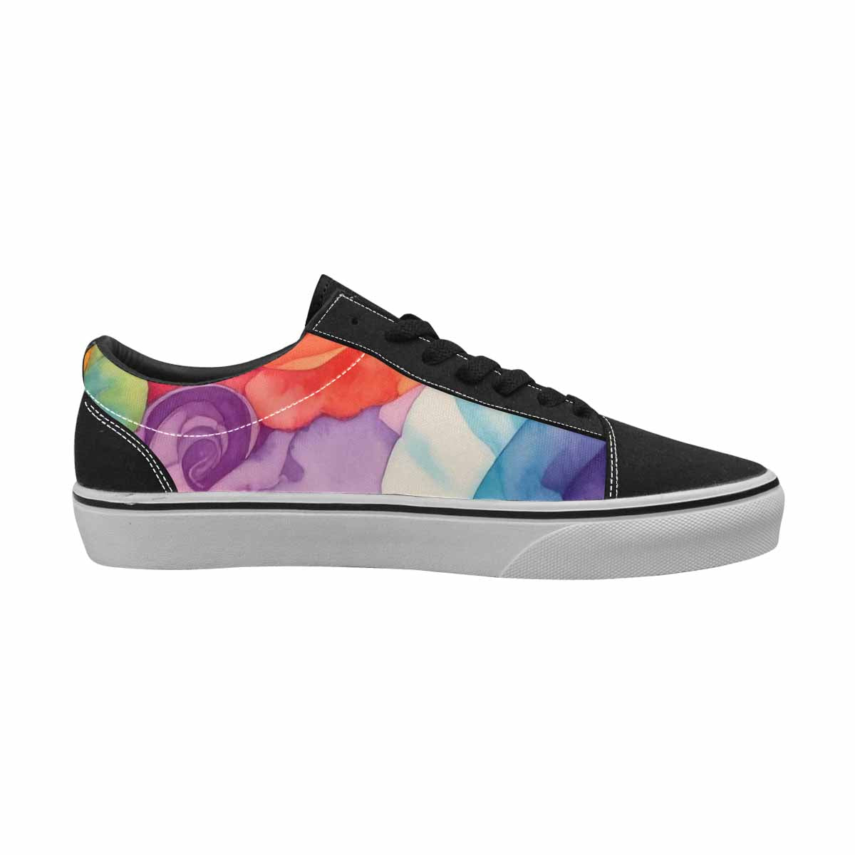 WOMEN'S Tie Dye Swirls Tie Lace-Up Canvas Surreal Custom Shoes