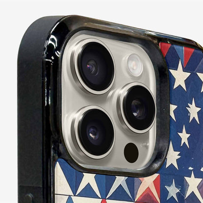 iPhone 15 Pro Max Case — Small American Flag Stars And Stripes, Custom Printed Phone Case
