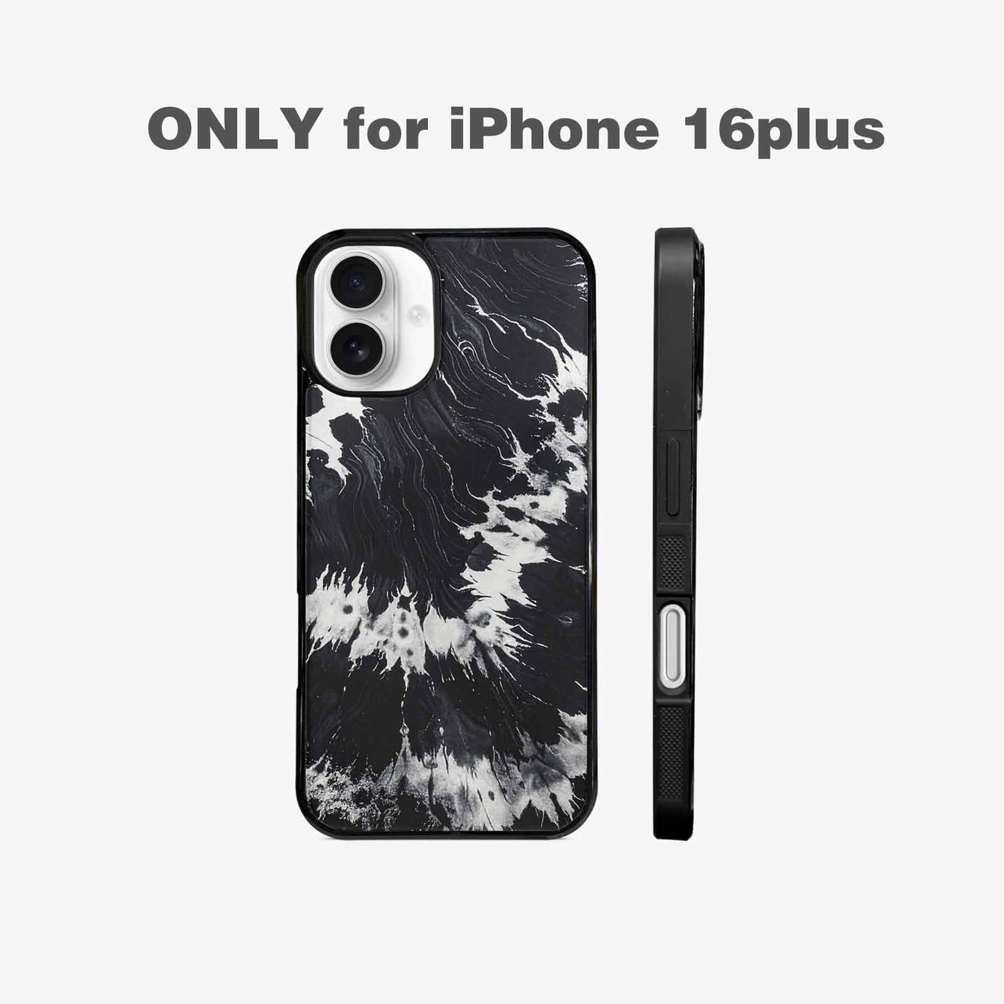 iPhone 16 Plus Case — Black White Animal Print, Custom Made Phone Cover