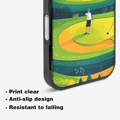 iPhone 16 Case — Golf Cartoon Art Pattern, Custom Printed Phone Case