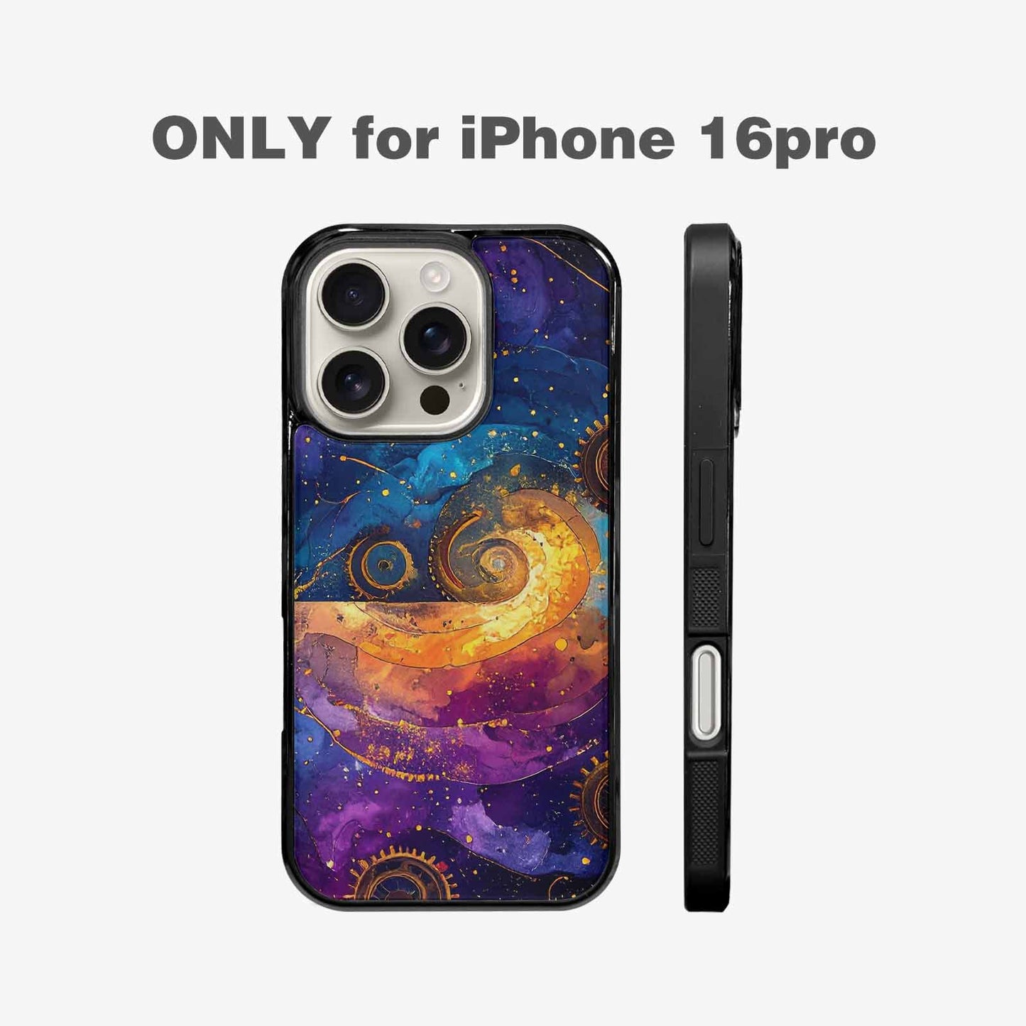 iPhone 16 Pro Case — Steampunk Galaxy Art Seamless Pattern Vibrant, Customized Protective Case