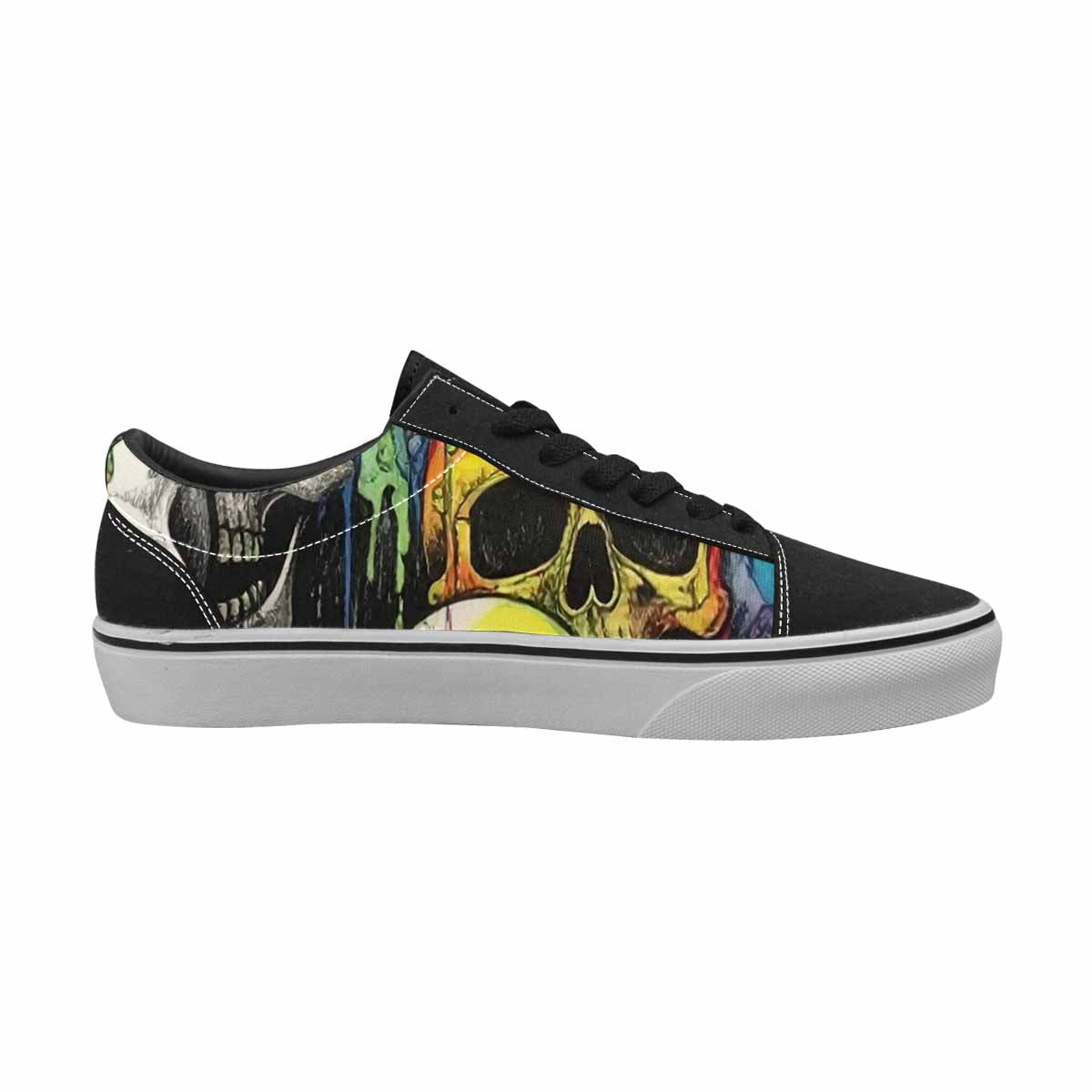 WOMEN'S Rainbow From Skull S Lace-Up Canvas Dark Academia Sneakers