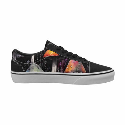 WOMEN'S Rainbow Drip Mushrooms Lace-Up Canvas Vibrant Chaos Sneakers