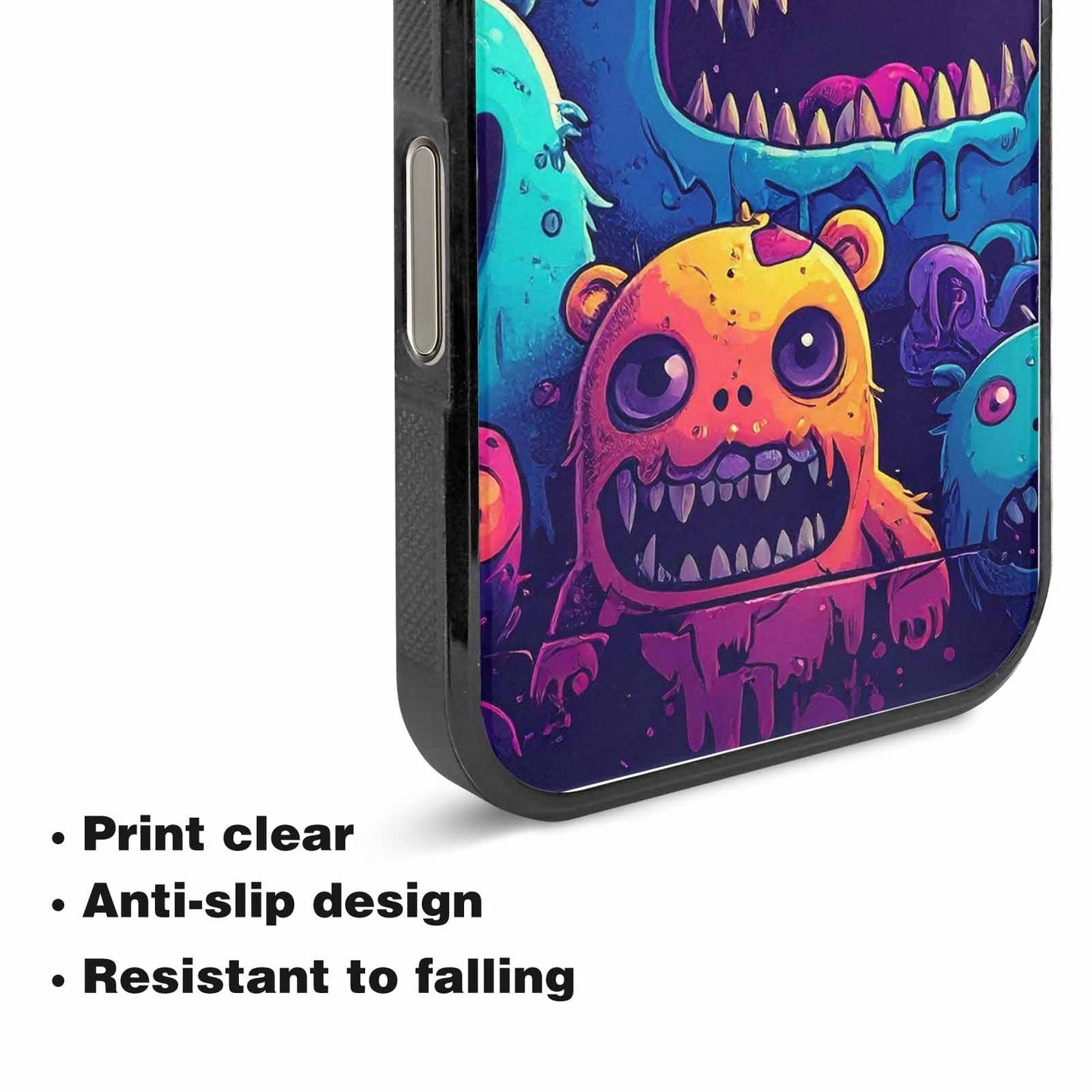 iPhone 15 Pro Max Case — Overlapping Endlessly No Empty Space Monsters, Custom Printed Phone Case