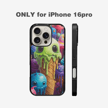 iPhone 16 Pro Case — Melting Ice Cream Monster Charac, Custom Printed Phone Case