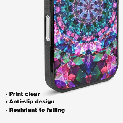 iPhone 16 Plus Case — Crystal Mandala Art Seamless Pattern Vibrant, Personalized Phone Case
