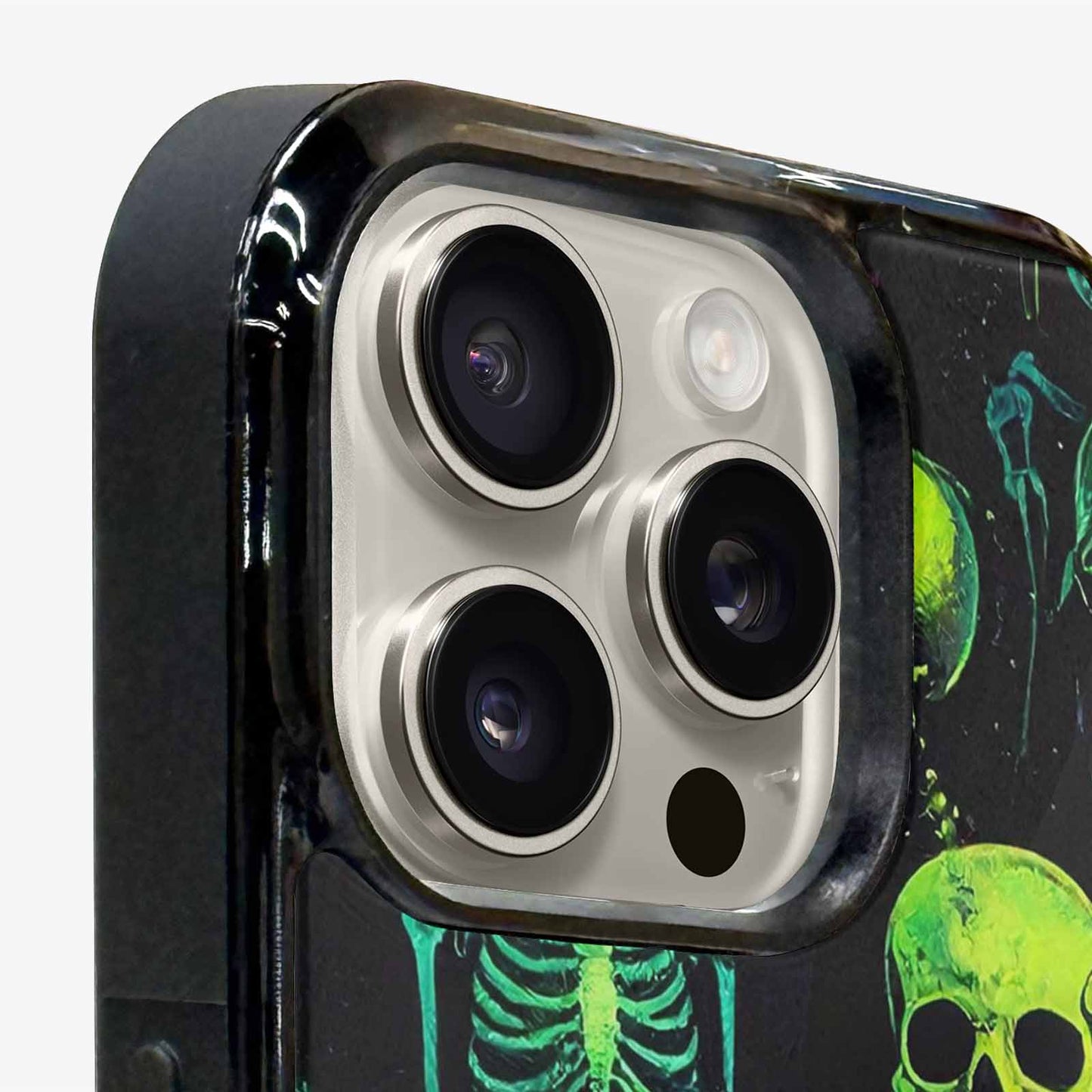 iPhone 16 Pro Max Case — Skeletons Neon Green Glowskele, Custom Phone Case