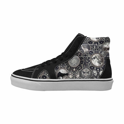 WOMEN'S Wolves Everywhere Collage High Top Canvas Surreal Sneakers
