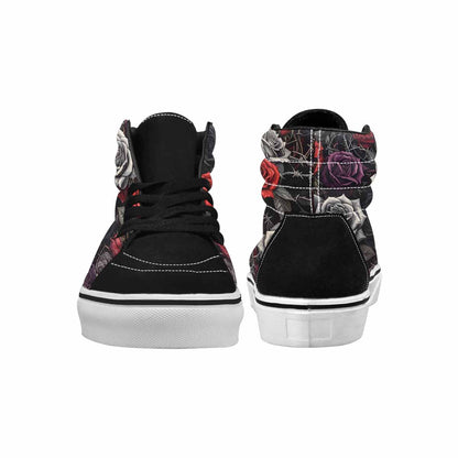 WOMEN'S Black Gothic Rose High Top Canvas Wallpaper Art Custom Shoes