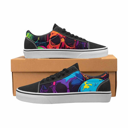 WOMEN'S 1000s Skulls Digital Camo Lace-Up Canvas Cottagecore Sneakers