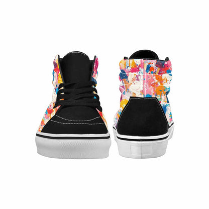 MEN'S Ice Cream Motif Ice High Top Canvas Wallpaper Art Sneakers