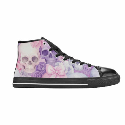 MEN'S Skulls - Pastel High Top Canvas Cottagecore Shoes