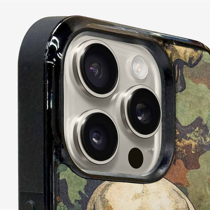 iPhone 16 Pro Case — Military Camo Skull, Custom Phone Case